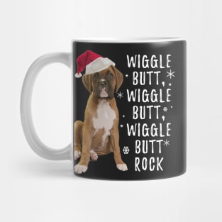 Wiggle Butt Rock, Boxer Dog Sweater for the Holidays Mug